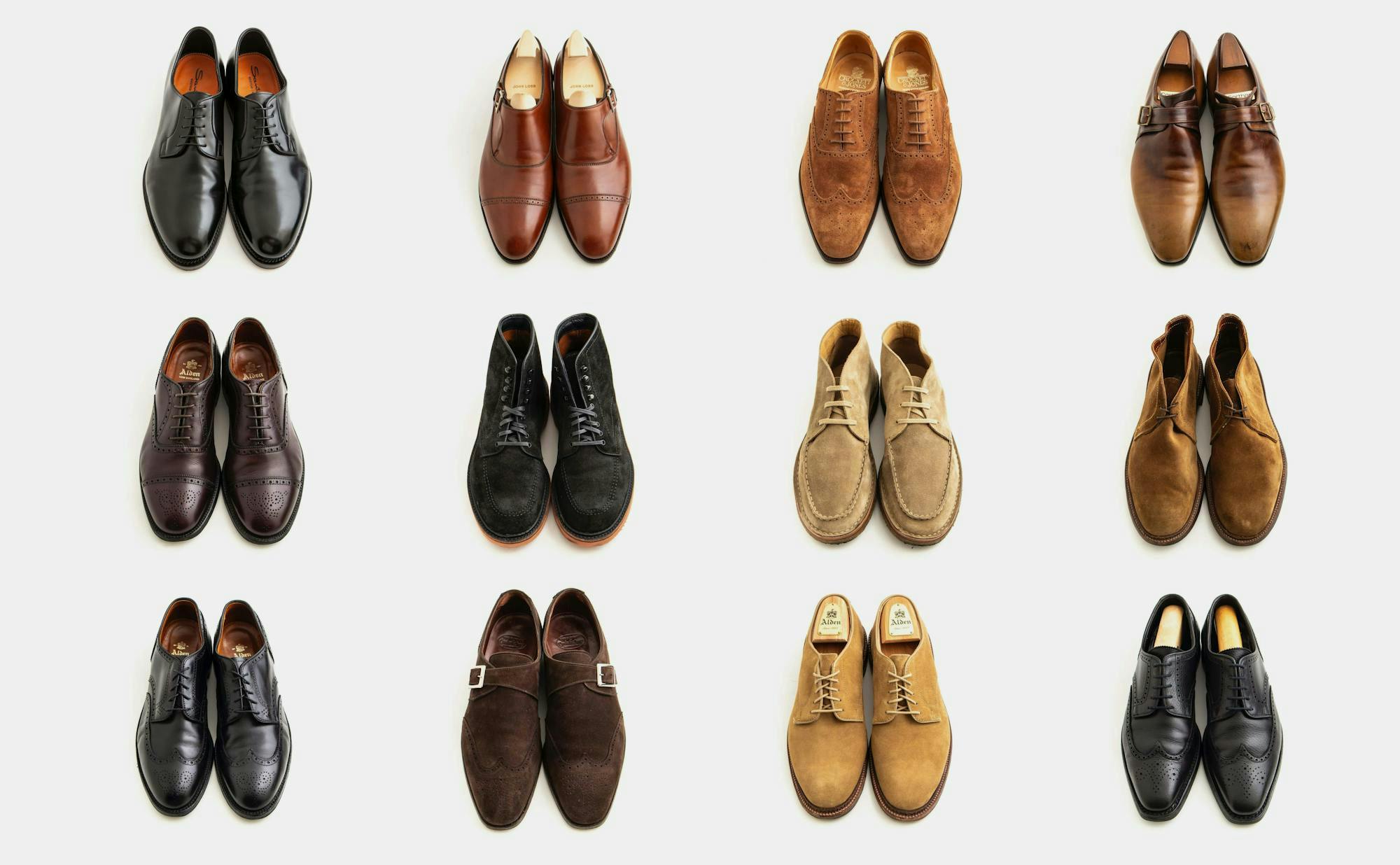 Twelve pairs of pre-owned shoes.