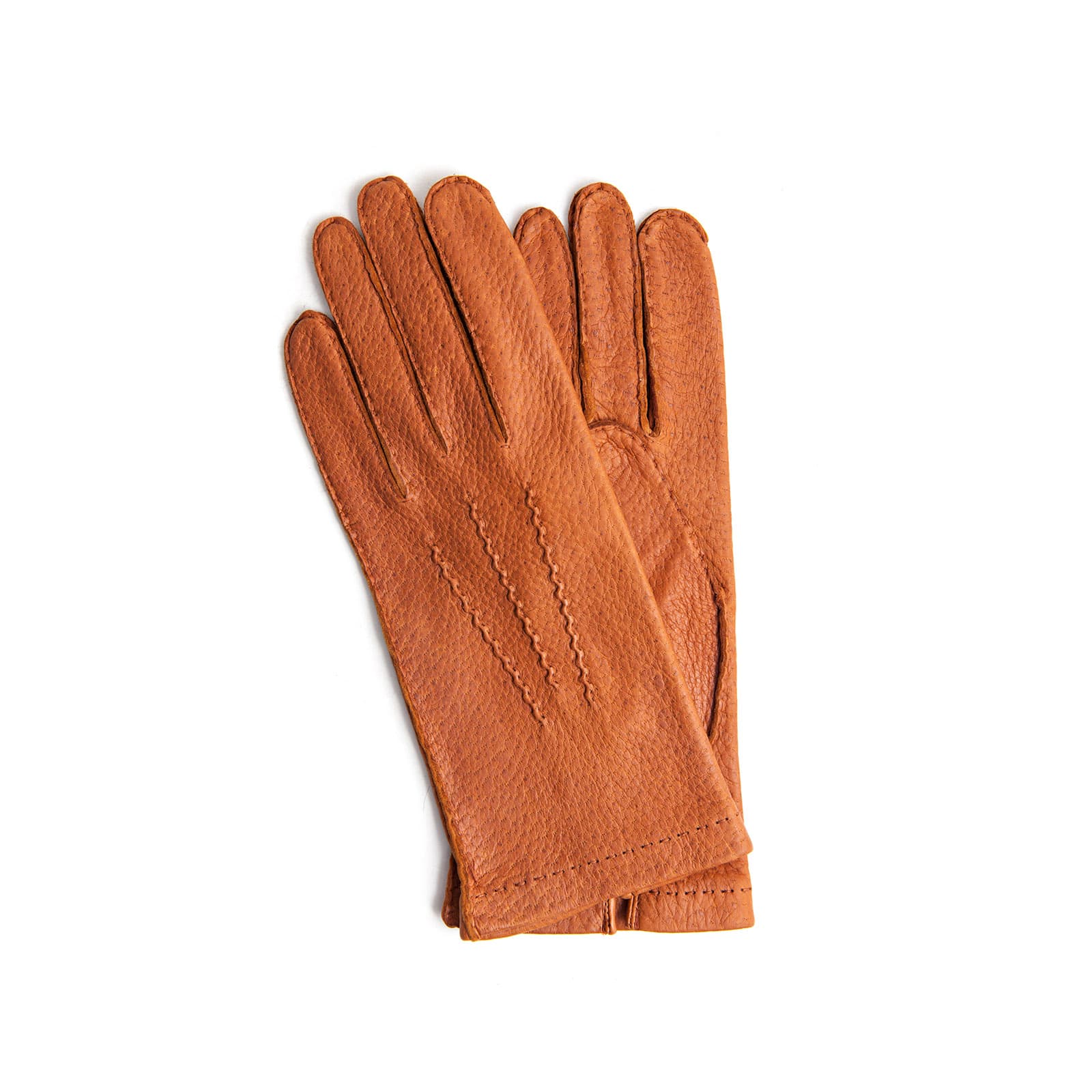 Thomas Riemer Peccary Gloves – Cognac – Unlined