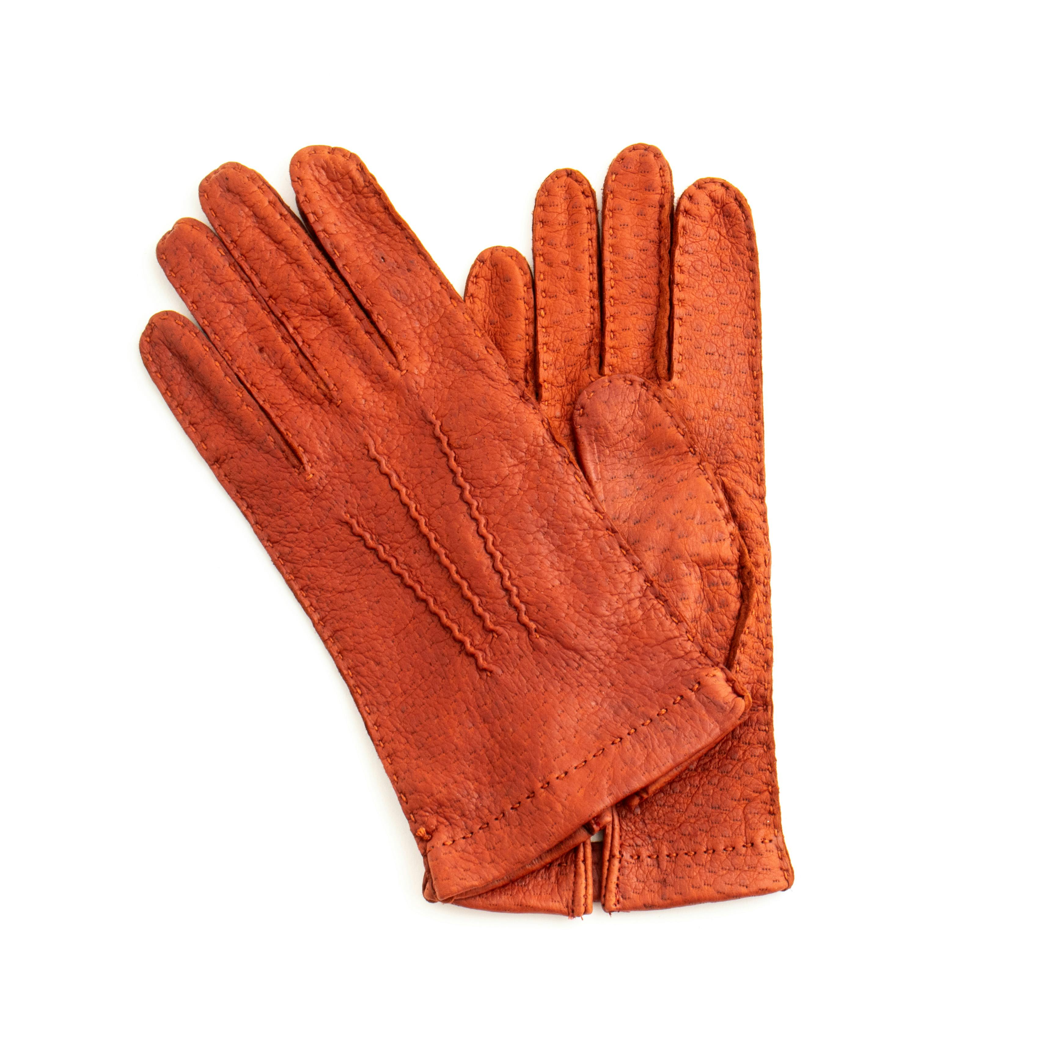 Thomas Riemer Peccary Gloves – Ziegel – Unlined