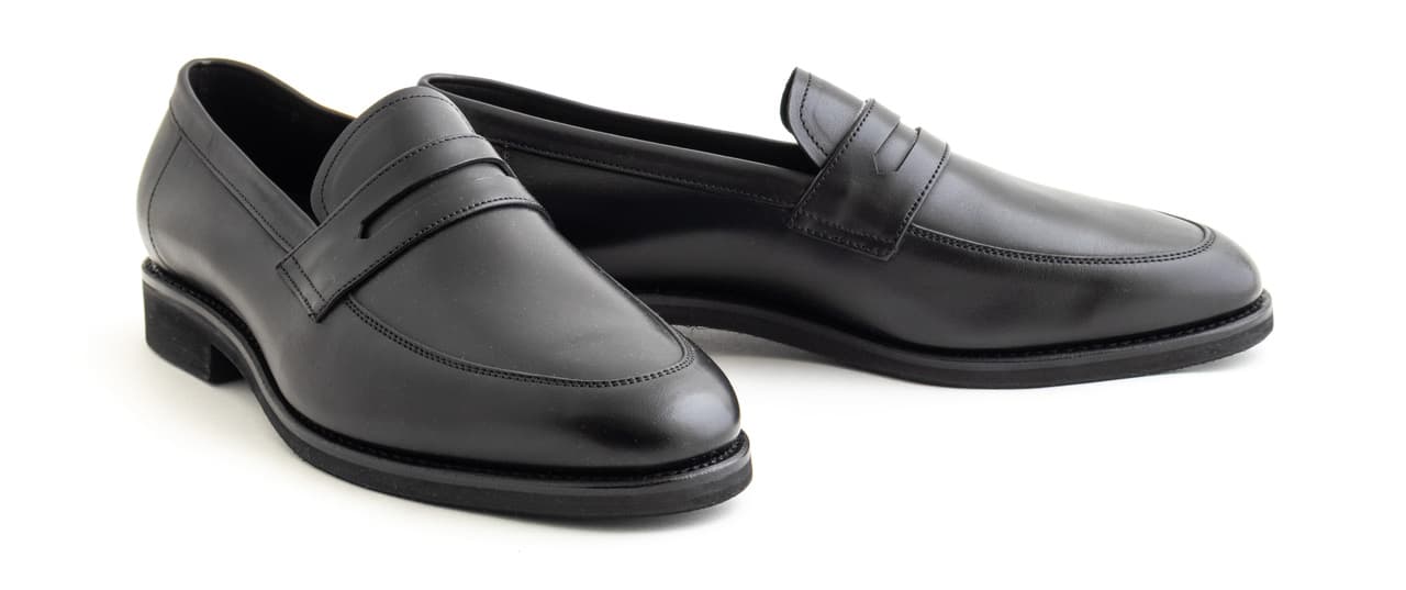 Majordome M08 Penny Loafer – Black Nappa