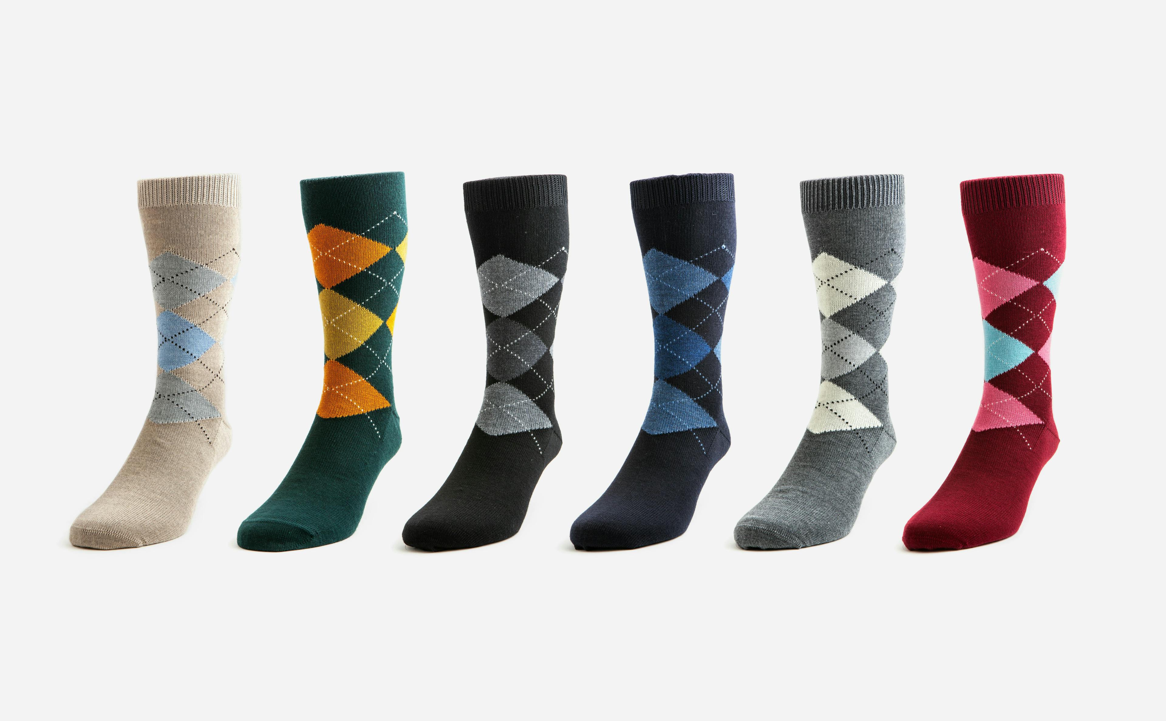 Six Bresciani argyle socks.
