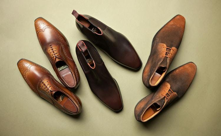 Three pairs of Corthay shoes.