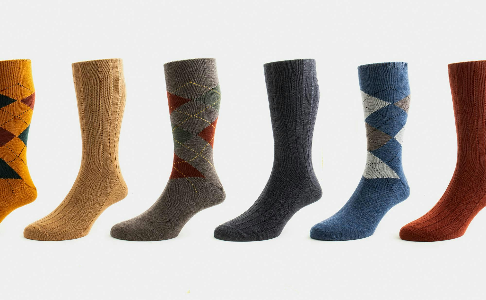 Six Bresciani socks in wool.